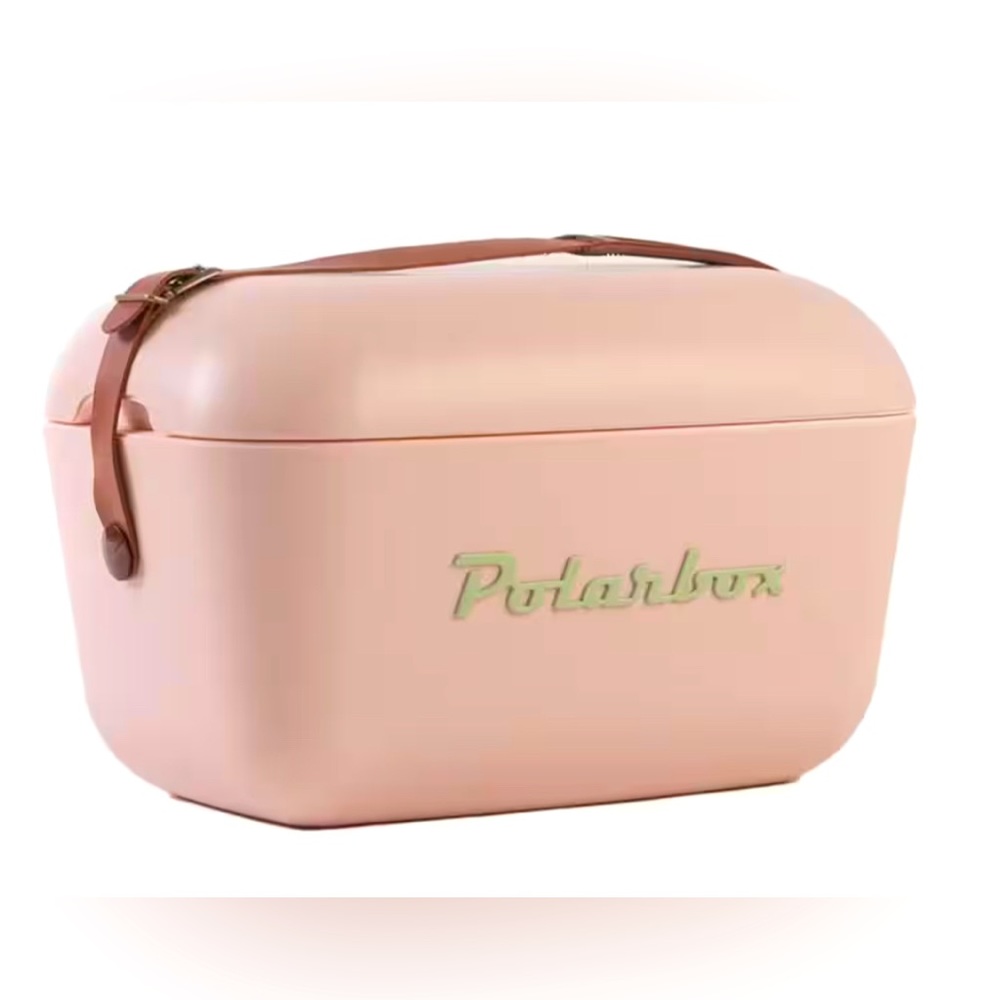 Polarbox Cooler 21Qt Nude Pink Brown Leather Strap New